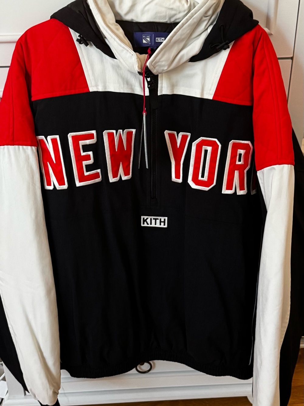 Kith New York Colorblock Hooded Jacket - Black/Red/White